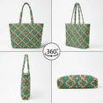 thumbnail image 4 of XYZCANDO Green Christmas Themed Padded Shoulder Tote Bag Large Capacity Quilted Daily Handbag for Holiday Shopping Travel Work Cute Candy Cane Star Pattern Women's, 4 of 7