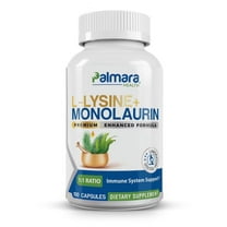 L-Lysine   Monolaurin 600mg - Dual Ingredient Formula - 100 Vegan Capsules - Palmara Health