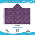 thumbnail image 2 of Purple Sun Moon Triangle Pattern Hooded Bath Towel，50"x30" for Ages 3 To 12 Kids, Quick Dry Lightweight Soft Microfiber Hood Beach Towel Cover Up for Kids, 2 of 7