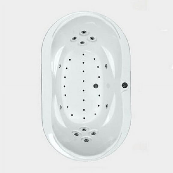 WaterTech Acrylic 73 in. x 43 in. Elite Series Drop-In Whirlpool and Air Bath Combination Tub - White