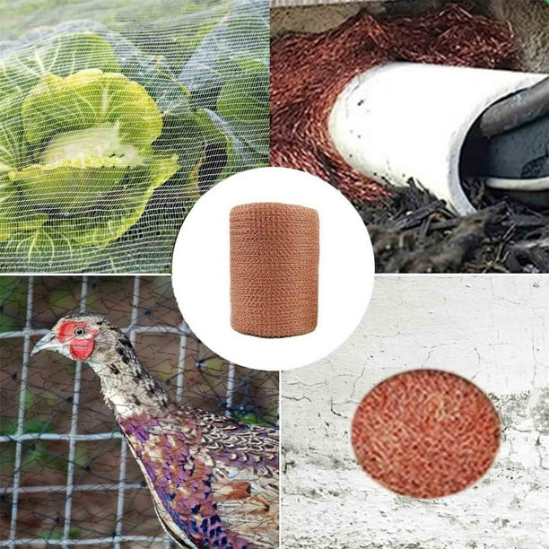 Ganfancp Malla de Cobre Babosa Repelente de Malla de Cobre para El Control 5In X 3Ft Babosa Nematodos Caracol Repelente de Doble Capa de Malla de Alambre de Cobre de Punto de Control para El Ratón Ar