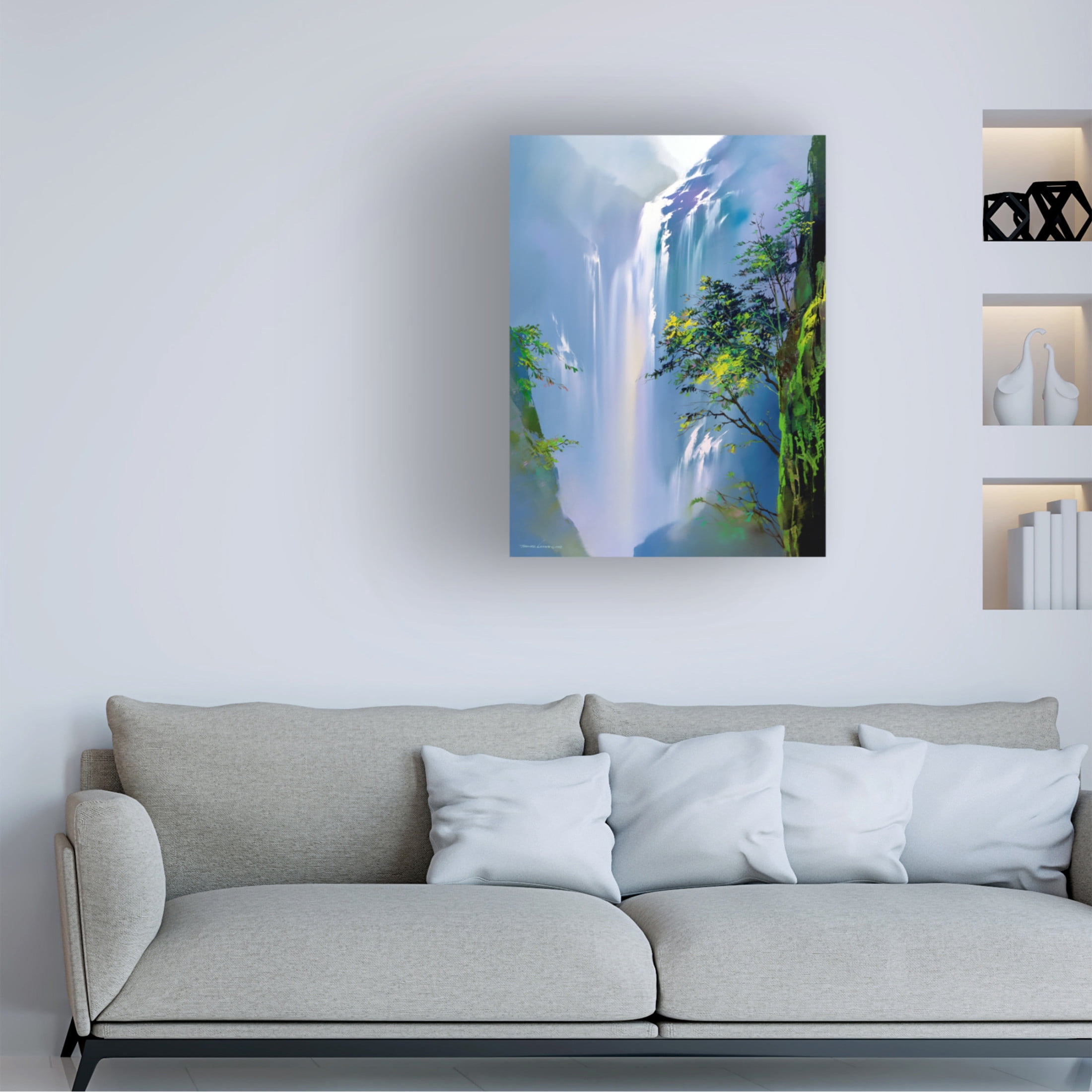 Canvas Wall Art - Thomas Leung 'Spring Cascades' Wall Art for Living Room, Bedroom, or Office Décor by Trademark Fine Art - 35 x 47 Inches