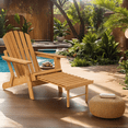thumbnail image 5 of Pre-Assembled Outdoor Wooden Folding Adirondack Chair w/ Retractable Ottoman – Heavy Duty Solid Wood Patio Chair for Garden, Backyard, Pool & Firepit (350 lb Capacity), 5 of 11