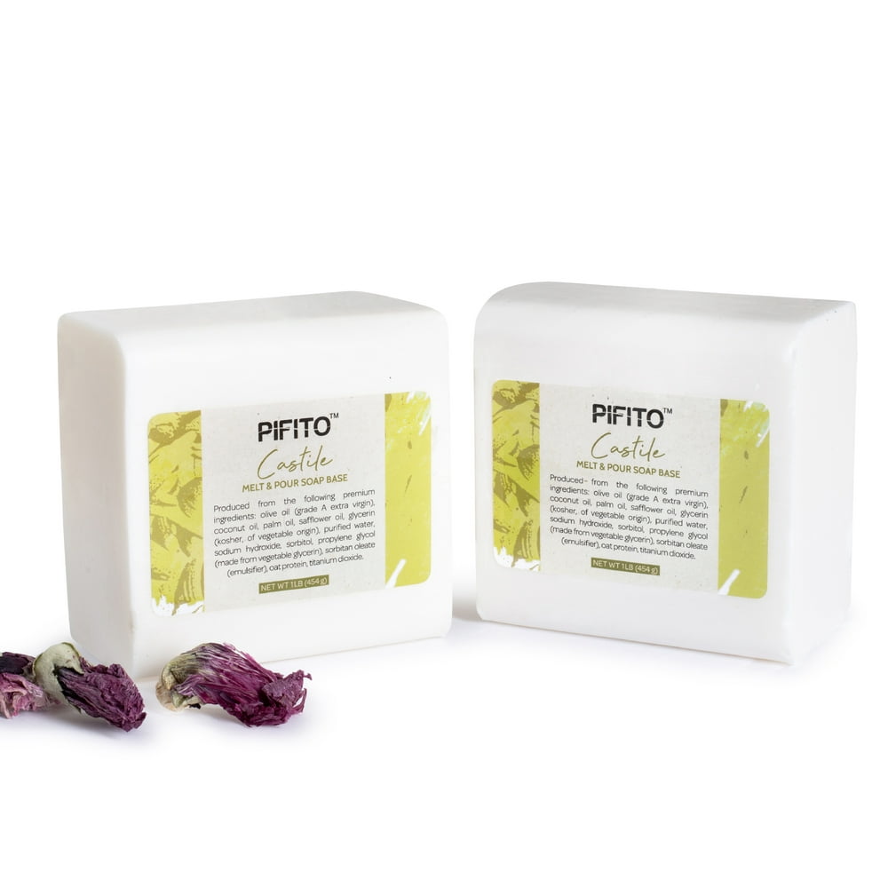 Pifito Castile Melt and Pour Soap Base (2 lb) │ Premium 100% Natural Castile Melt And Pour Soap Base