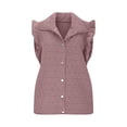 thumbnail image 5 of Womens Puffer Vest Lightweight Sleeveless Quilted Jackets Button Up Stand Collar Fall Winter Coat With Pockets, 5 of 5