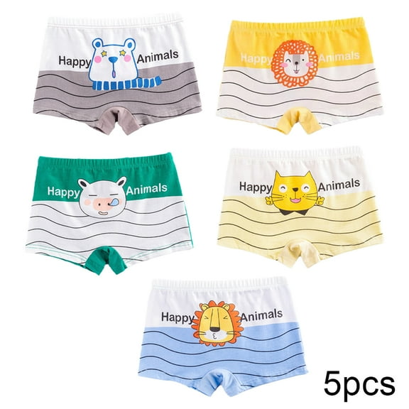 LYMAYTER Kids Toddler Boys Underwear 5 Pack for 2-18 Years Soft Breathable Boxer Jock Panties Four Seasons Cotton Boxer Briefs for Boys