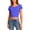 Blue, variant on Women Summer Crop T Shirts Casual Vacation Crewneck Backless Short Sleeve Tees Beach Loose Comfy Soft Solid Color Cropped Tops