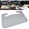 thumbnail image 2 of Steering Wheel Double-Sided Trays, Multi-Function Portable Car Steering Wheel Desk Table, Laptop Stand Table Holder Fits Most Vehicles Steering Wheels for Travels (Grey), 2 of 8