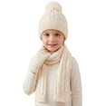 thumbnail image 3 of Sentuca 3 Pcs Kids Winter Hat Gloves Scarf Set Pom Pom Knit Beanie Long Scarf and Gloves Warm Cold Weather Accessory for Boys Girls Size 3-12Y, 3 of 6