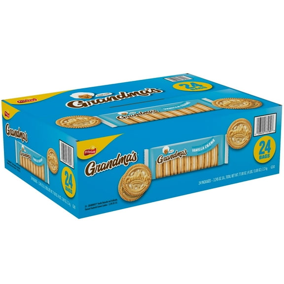 Grandma’s Vanilla Creme Sandwich Cookies, 24-Pack Individually Wrapped, 3.24 oz Bags