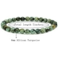 thumbnail image 2 of Natural African Turquoise Gemstone 6mm Round Beads Stretch Bracelet 7" Unisex, 2 of 5