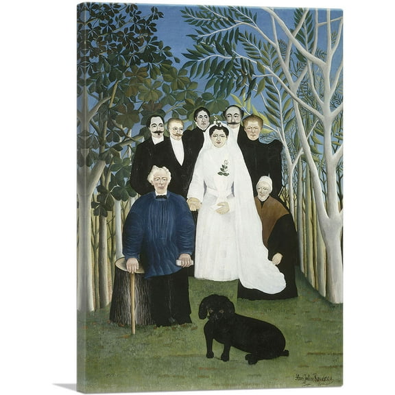 ARTCANVAS The Wedding Party 1905 Canvas Art Print by Henri Rousseau - Size: 26" x 18" (0.75" Deep)