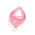 thumbnail image 2 of Helii Lace Triangle Head Scarf for Women – Vintage French Floral Headwrap, Boho Lace Trim Bandana Headband, Adjustable Tie Back Kerchief for Spring Summer Wedding Beach Pink,One Size, 2 of 6