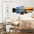 thumbnail image 4 of Elephant Stock Lake Michigan Wall Art - Horizontal Multi Panel Canvas - Living Room Wall Decor - Nature Multi Panel - Brown And Blue Decor - 29" x 12", 4 of 4