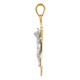 thumbnail image 2 of 14k Gold Two-tone Solid Polished with Red CZs Crucifix Charm Pendant, 2 of 7