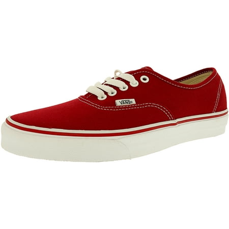 Vans Men's Authentic Red Ankle-High Canvas Fashion Sneaker - 12M / (Best Canvas Shoes Mens)