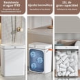 thumbnail image 4 of Cubo de Basura Inteligente, Cesto Basura Baño Sin Contacto Impermeable Recargable, 15L Silent Bote de Basura con Tapa, Basurero Inteligente para Cocina, Baño, Recámara, Oficina, Inodoro, etc., 4 of 6