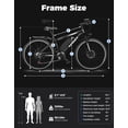 thumbnail image 3 of Electric Mountain Bike 26" 1500W Peak Motor, 65 Miles 28MPH Ebike, 480Wh Battery Electric Bicycle for Adults 7 Speed Electric Bicycles Front Fork Suspension, 3 of 9