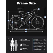 PostJoy Electric Bike, 1200W Peak Motor,26 Tire 55 Miles 25MPH Commuting Electric Mountain Bike,48V10A 480Wh Battery Electric Bicycle for Adults 7 Speed