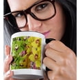thumbnail image 2 of 3drose, Rare Green with Yellow Tropical Orchids, 15oz Two-tone Black Mug, 2 of 6