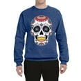 thumbnail image 2 of Wild Bobby Day Of The Dead Sugar Skull Pop Culture Unisex Crewneck Graphic Sweatshirt, Vintage Heather Blue, Medium, 2 of 5