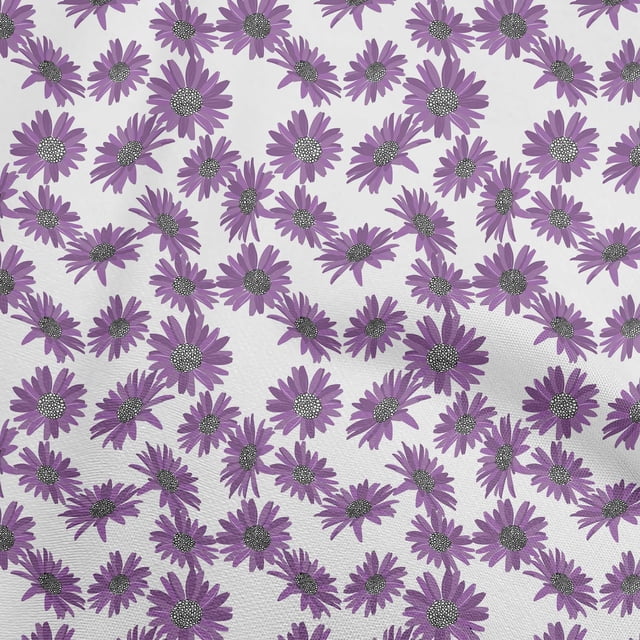 oneOone Polyester Spandex Purple Fabric Floral Craft Projects Decor Fabric Printed By The Yard 56 Inch Wide