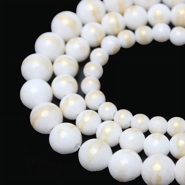 Nvzi 2 piezas de cuentas dispersas texturizadas de oro blanco puro, pulsera de cuentas hecha a mano, collar, accesorio tejido, 10 mm