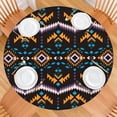 thumbnail image 2 of Round Fitted Tablecloth with Bohemian Floral Pattern, 44 Inch Elastic Hem Fits 38-42 Inch Tables, 2 of 7