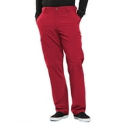 Cherokee Infinity Men Medical Scrubs Pant Fly Front Plus Size CK200A, 4XL, Red