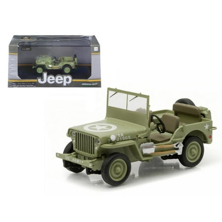 1944 Jeep Willys C7 U.S. Army Green with Star on Hood 1-43 Diecast Model Car by