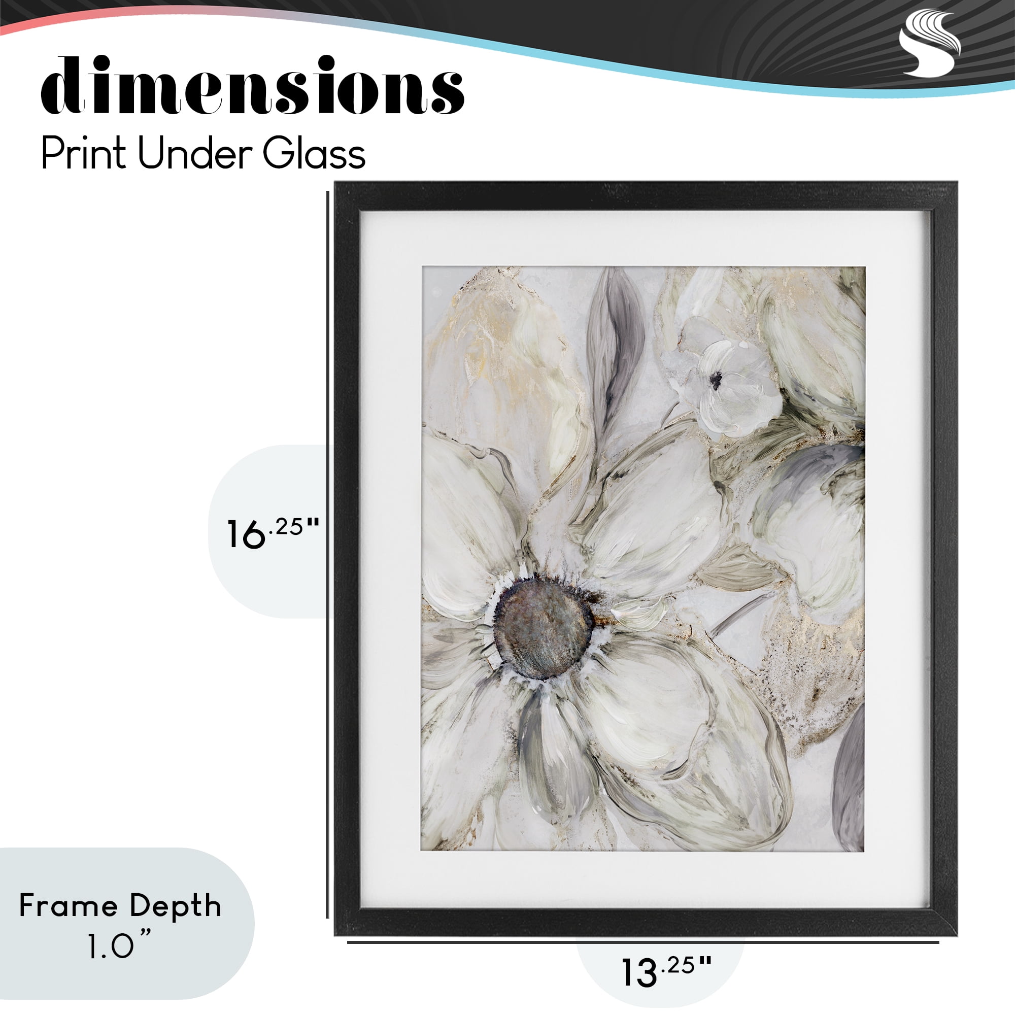 Stupell Industries Neutral Sandstone Blooms Black Framed Print Under Glass, design by Carol Robinson