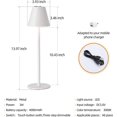 thumbnail image 2 of (White) Modern LED CordlessTable Lamp,4000mAh Rechargeable Battery Desk lamp,3 Level Brightness Night Light, Metal Shell,Minimalist Design, for Couple Dinner/Coffee Table/Restaurant/Bedroom, 2 of 5