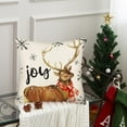 thumbnail image 3 of Christmas Deer Pillow Covers Joy Reindeer I Smell Snow Snowflake Throw Pillow Cover 18x18 Inch Winter Holiday Cushion Case Decoration for Sofa Couch, 3 of 6