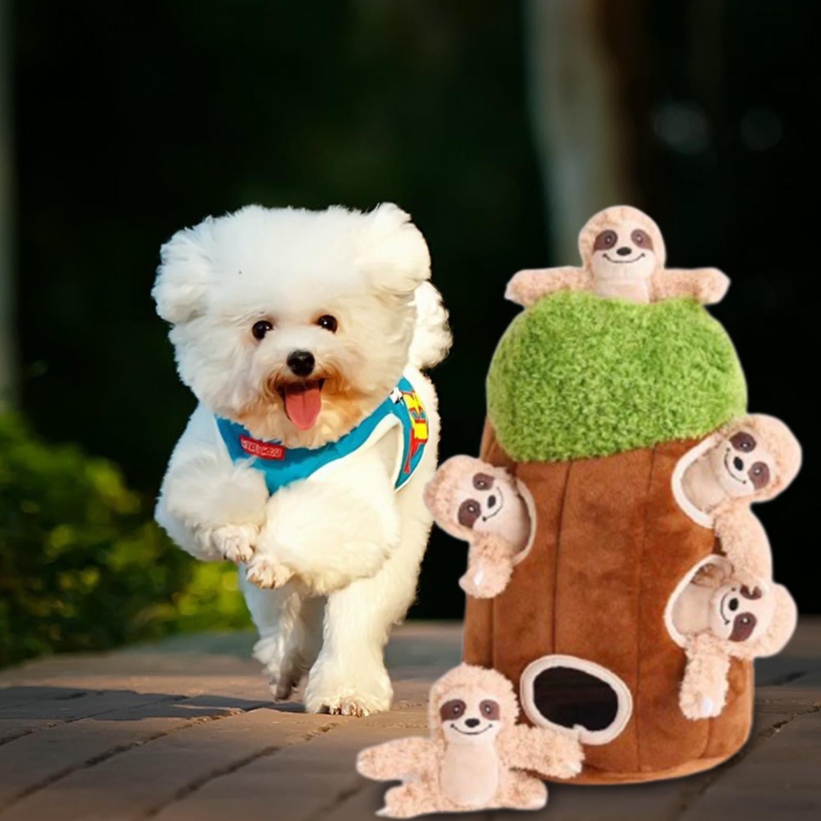 6 Pieces Zoo Friends Interactive Dog Toys Hide & Seek Dog Toys and Puppy Toys Colorful Squeaky Dog Toys Puzzles