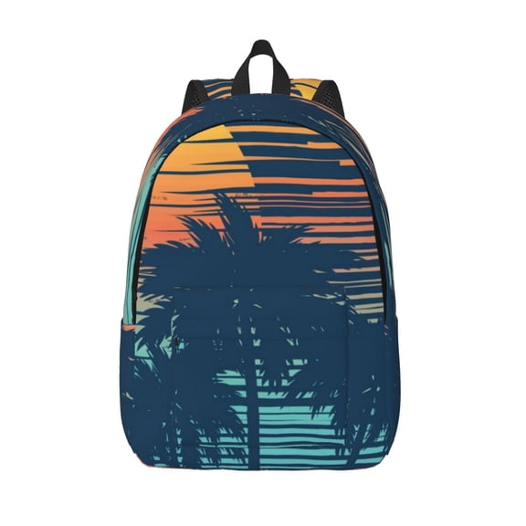Defioc Palm Trees for Canvas Backpack,Travel Rucksack Unisex Knapsack Laptop Backpack for Work & College -Small