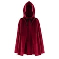 thumbnail image 6 of Rohuuque Women's and Men's Hooded Cloak Unisex Velevt Gothic Short Hooded Cloak Cape Funny Solid Color Cloak for Adults Red, 6 of 8