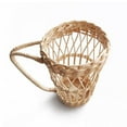 thumbnail image 7 of Vintage Rustic Hand-Woven Bamboo Rattan Cup Holder Coasters Drink Holder Stand Clear Glass Cup Holder with Handle for Coffee Tea Boho Home Decor Gift (Glass Cup not Included), 7 of 7