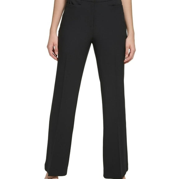 Calvin Klein Womens Straight-Leg Trouser Dress Pants, Black, 10