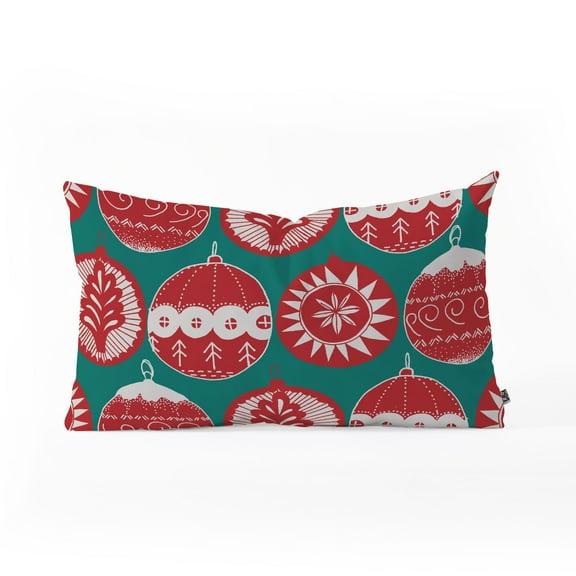 Society6 Gabriela Fuente Natale Classico Oblong Decorative Throw Pillow, Christmas, Holidays, Multi-color, 23" x 14"
