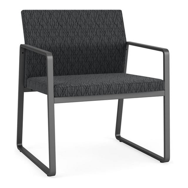 Fauteuil d'Invité Surdimensionné Gansett pour Réception et Attente / Acier Charbon / Gris Foncé