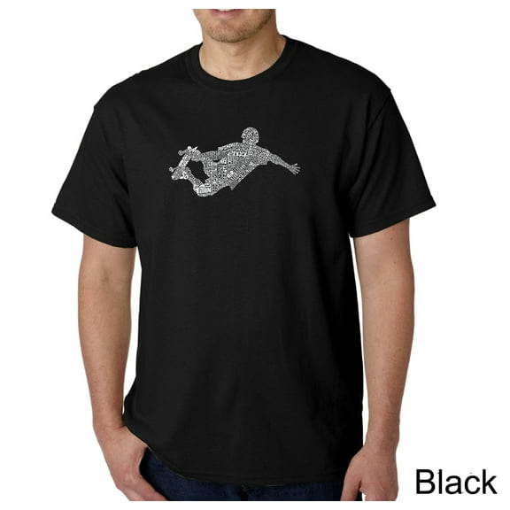 LA Pop Art Men's Word Art T-Shirt - POPULAR SKATING MOVES & TRICKS