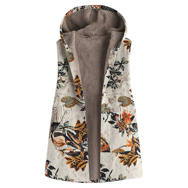 drppepioner Veste Sans Manches à Capuche Imprimée Décontractée pour Femmes