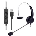 thumbnail image 2 of Telpal Auriculares Monoaurales Con Cable Y Cancelación De Ruido Con Adaptador De Auriculares Usb Como Auriculares Para Pc De Oficina Para Uso Exclusivo En Computadora/Pc/Portátil, 2 of 7