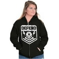 thumbnail image 4 of Defend Freedom Skull Crossbones 2A Unisex Fleece Graphic Zip Up Hoodie Brisco Brands 4X, 4 of 5