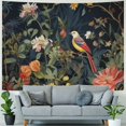 thumbnail image 4 of Chilfamy  Jungle Garden Flowers Birds Tapestry, Dark Natural Plant Floral Tapestry Tropical Botanical Wall Hanging for Bedroom Living Room College Dorm Home Office Poster 40x60inch, 4 of 6
