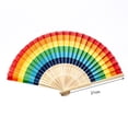 thumbnail image 6 of Sunsanly Lightweight Folding Fan Colorful Rainbow Folding Fans Lightweight Hand Held Bamboo Frame Waterproof Portable Fan for Lgbt Community Themed Parties, 6 of 7