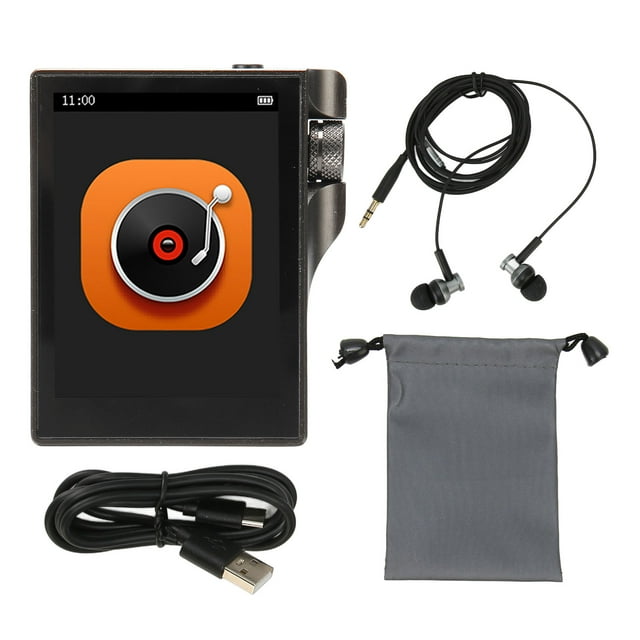 Reproductor MP3 de 2,4 pulgadas con pantalla táctil completa, reproductor de música portátil sin pérdidas de alta fidelidad con radio FM, libro electrónico negro