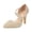 Gold, variant on High Heels for Women Elastic Spiral Strap Pointed Closed Toe Pumps Shoes Elegant Slip on Business Work Dress Shoes Silver Size 9.5