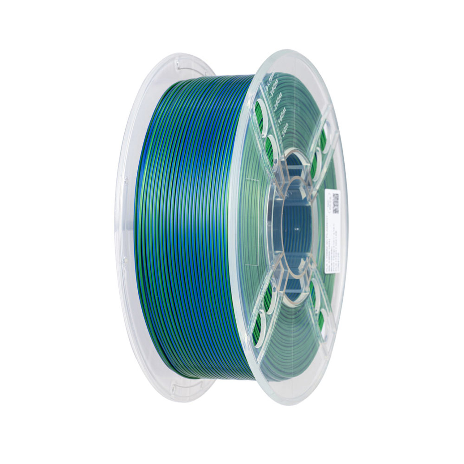 CC3D Silk Dual Color PLA Filament Blue/Green PLA Filament 1.75mm 1KG 3D Printer Filament 2 Colors Coextrusion Filament PLA Shiny Metallic Filament 3D Printing Material Blue Green PLA 2 in 1 Bicolor
