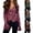 A-Wine168, variant on Female Leopard Print Tie Front Ruffled Bell Sleeve Cropped Blouse Night Out Party Shirt
